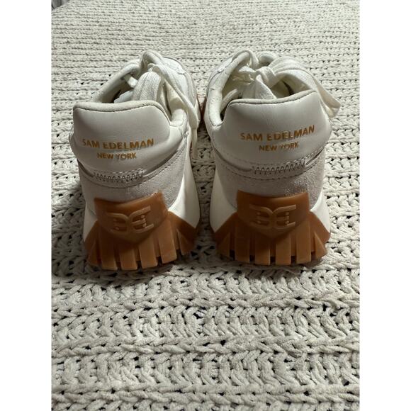 Sam Edelman Layla EM Sneakers Leather Women's Size 6.5 M EU 36.5 White Lace Up - Picture 10 of 10